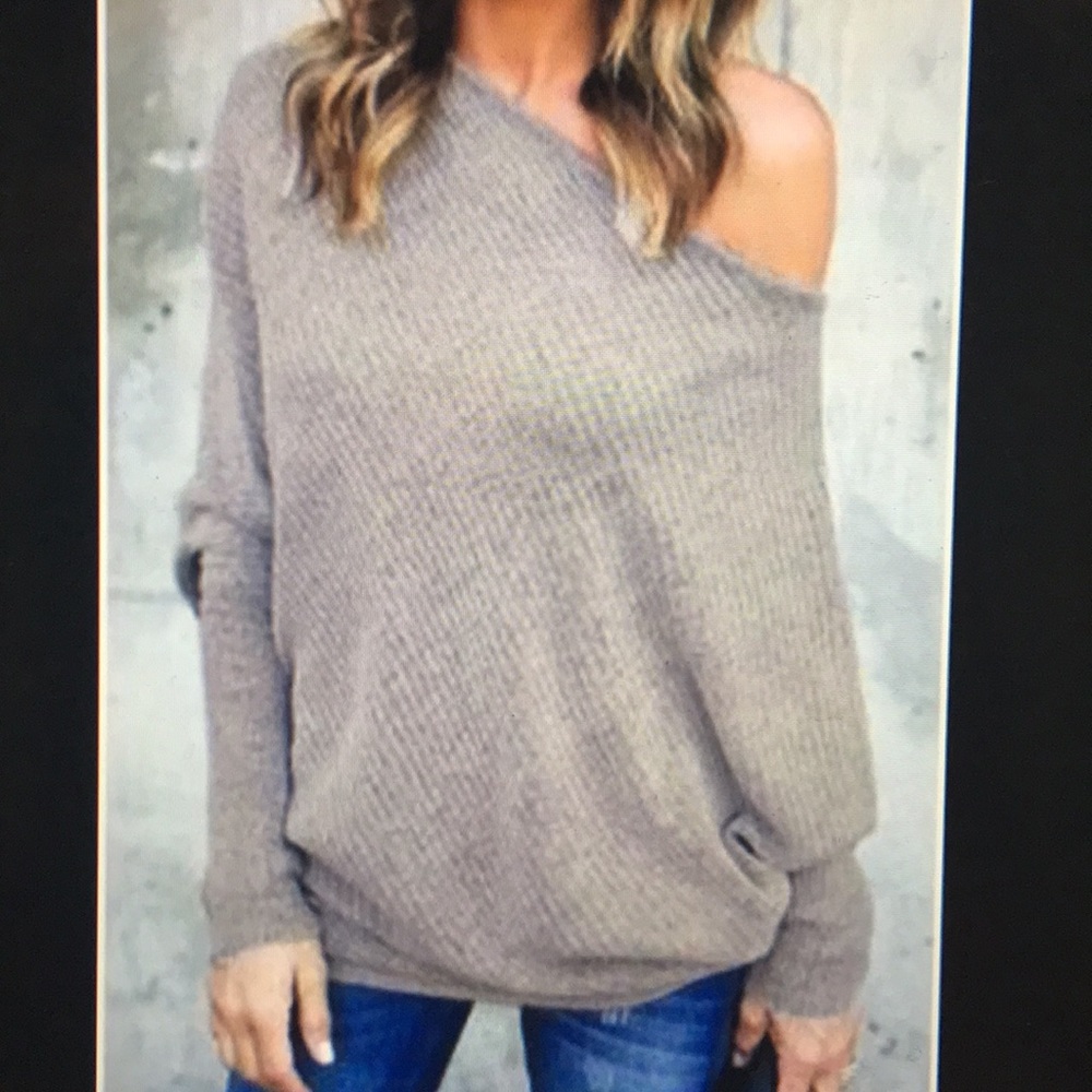 Gray off the shoulder sweater